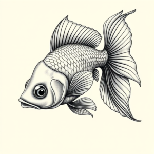 Hyper-Detailed Goldfish Tattoo