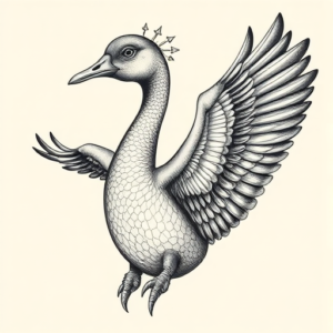 Hyper-Detailed Goose Tattoo