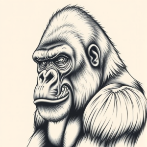 Hyper-Detailed Gorilla Tattoo