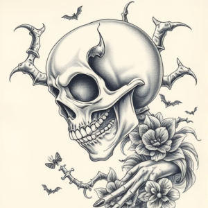 Hyper-Detailed Halloween Tattoo