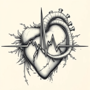 Hyper-Detailed Heartbeat Tattoo