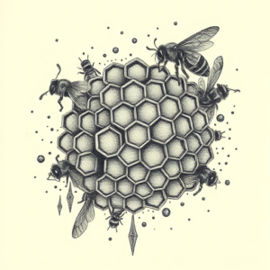 Hyper-Detailed Honeycomb Tattoo