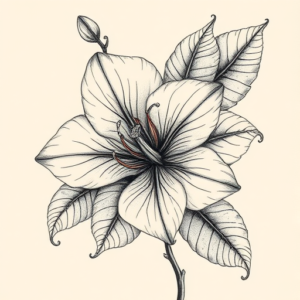 Hyper-Detailed Honeysuckle Tattoo