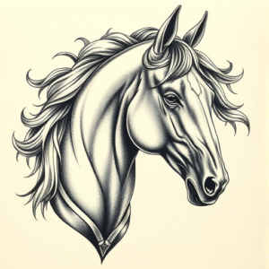 Hyper-Detailed Horse Tattoo