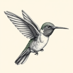 Hyper-Detailed Hummingbird Tattoo