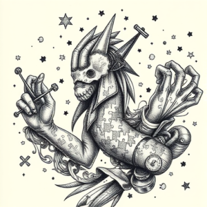 Hyper-Detailed Jigsaw Tattoo