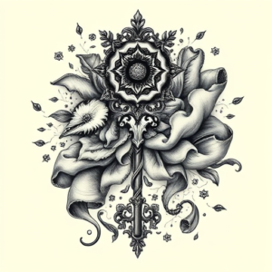 Hyper-Detailed Key Tattoo