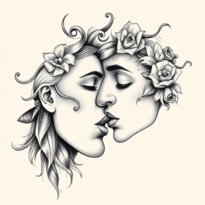 Hyper-Detailed Kiss Tattoo