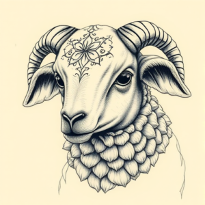 Hyper-Detailed Lamb Tattoo