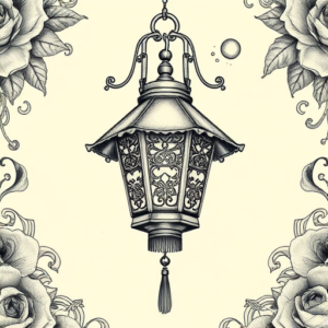 Hyper-Detailed Lantern Tattoo