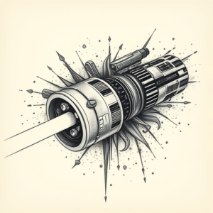 Hyper-Detailed Lightsaber Tattoo