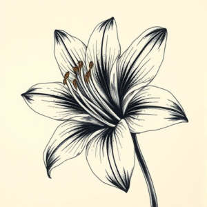 Hyper-Detailed Lily Tattoo