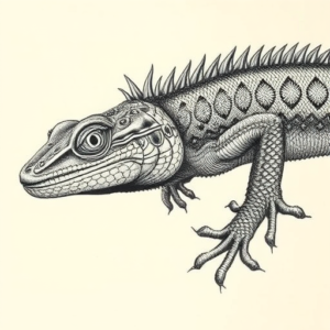 Hyper-Detailed Lizard Tattoo