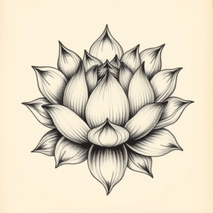 Hyper-Detailed Lotus Tattoo
