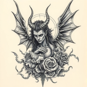 Hyper-Detailed Lucifer Tattoo