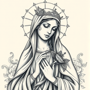 Hyper-Detailed Mary Tattoo