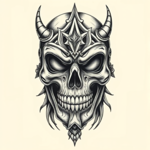 Hyper-Detailed Mask Tattoo