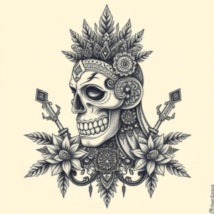 Hyper-Detailed Mictlantecuhtli Tattoo