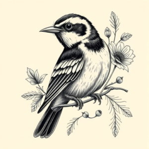 Hyper-Detailed Mockingbird Tattoo