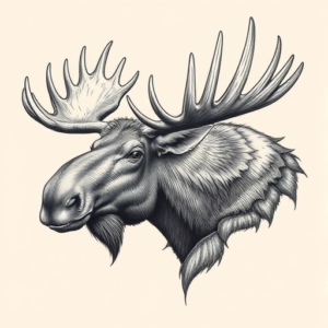 Hyper-Detailed Moose Tattoo