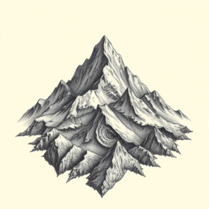 Hyper-Detailed Mountain Tattoo