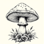 Hyper-Detailed Mushroom Tattoo