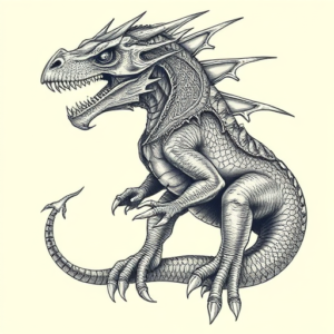 Hyper-Detailed Mythosaur Tattoo