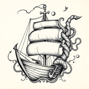Hyper-Detailed Nautical Tattoo