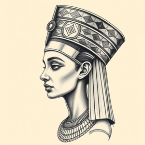 Hyper-Detailed Nefertiti Tattoo