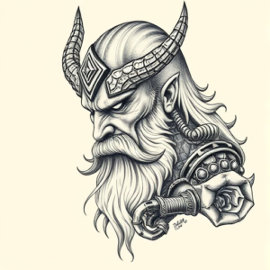 Hyper-Detailed Odin Tattoo