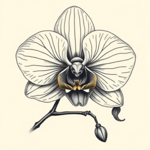 Hyper-Detailed Orchid Tattoo