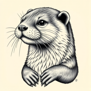 Hyper-Detailed Otter Tattoo