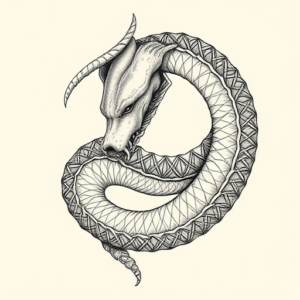 Hyper-Detailed Ouroboros Tattoo
