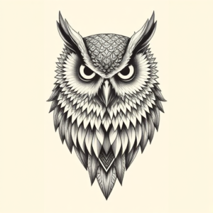 Hyper-Detailed Owl Tattoo