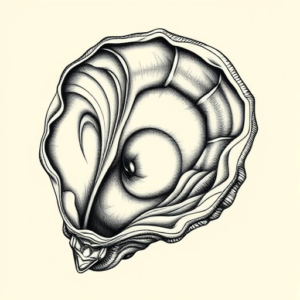 Hyper-Detailed Oyster Tattoo
