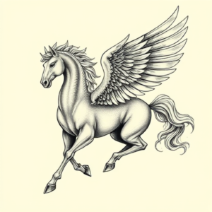 Hyper-Detailed Pegasus Tattoo