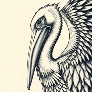 Hyper-Detailed Pelican Tattoo