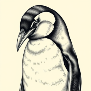 Hyper-Detailed Penguin Tattoo