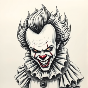 Hyper-Detailed Pennywise Tattoo