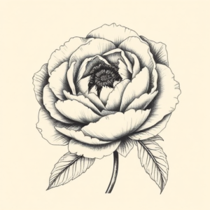 Hyper-Detailed Peony Tattoo