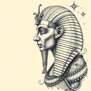 Hyper-Detailed Pharaoh Tattoo