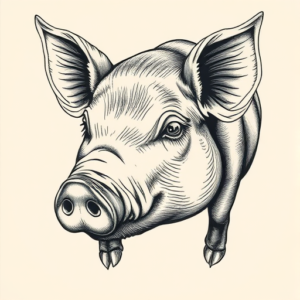 Hyper-Detailed Pig Tattoo