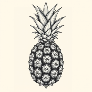 Hyper-Detailed Pineapple Tattoo