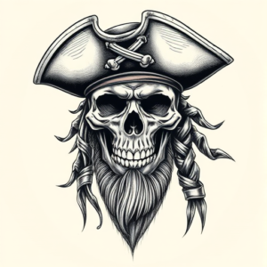 Hyper-Detailed Pirate Tattoo