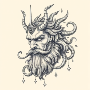 Hyper-Detailed Poseidon Tattoo