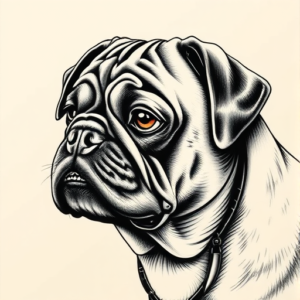 Hyper-Detailed Pug Tattoo