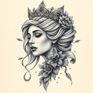 Hyper-Detailed Queen Tattoo