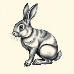 Hyper-Detailed Rabbit Tattoo