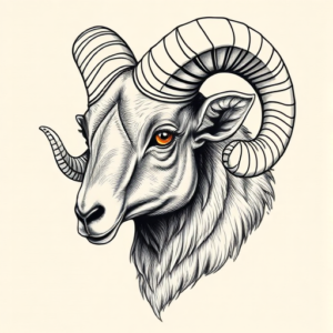 Hyper-Detailed Ram Tattoo