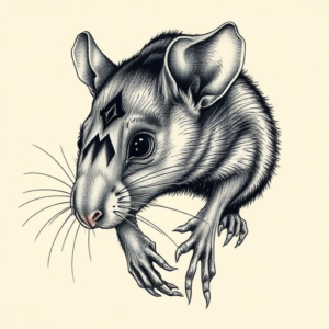 Hyper-Detailed Rat Tattoo